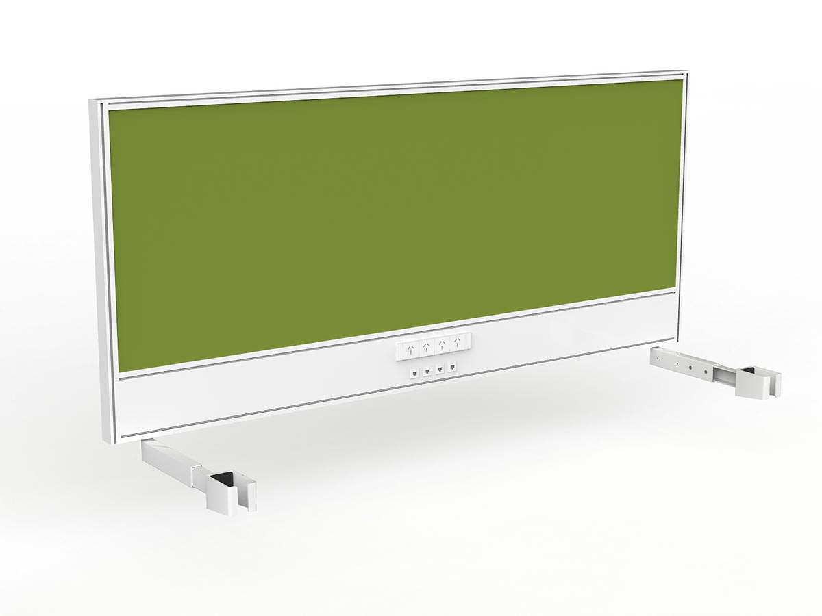 OL Studio Screen with Ducting for Agile Individual Desk – Splice Fabric with White Frame