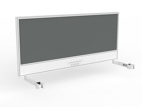OL Studio Screen with Ducting for Agile Individual Desk – Splice Fabric with White Frame