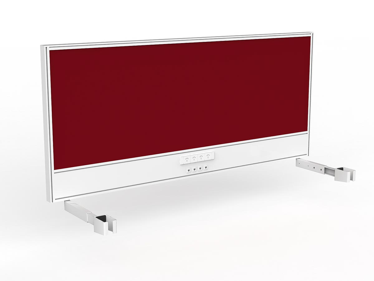 OL Studio Screen with Ducting for Agile Individual Desk – Splice Fabric with White Frame