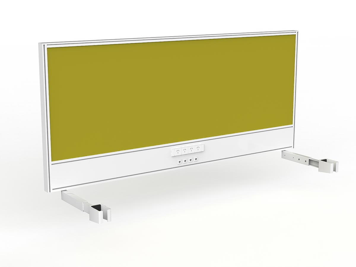OL Studio Screen with Ducting for Agile Individual Desk – Splice Fabric with White Frame