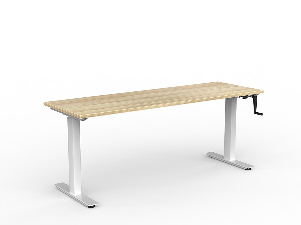 OL Agile Winder Height Adjustable Desk - White Frame