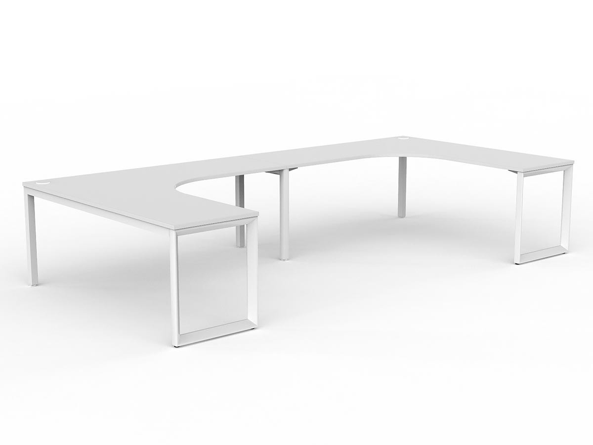 OL Anvil 2-User 90° Workspace – White Top with White Frame