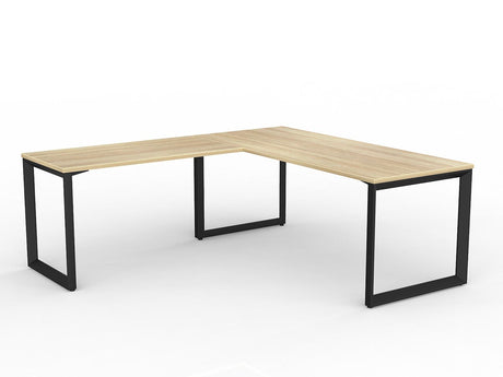 OL Anvil Melamine Top Metal Frame Office Desk with Return