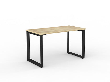 OL Anvil Straight Desk – Oak Top with White Frame
