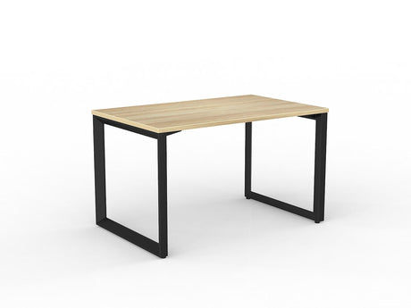 OL Anvil Straight Desk – Oak Top with White Frame