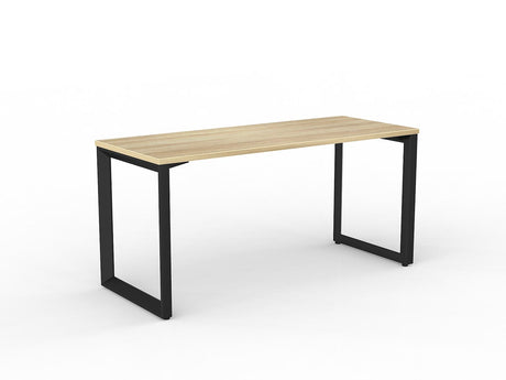 OL Anvil Straight Desk – Oak Top with White Frame