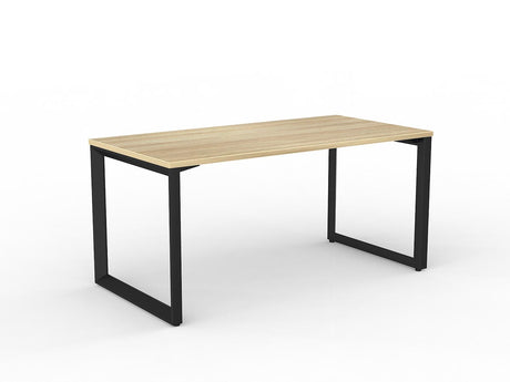 OL Anvil Straight Desk – Oak Top with White Frame