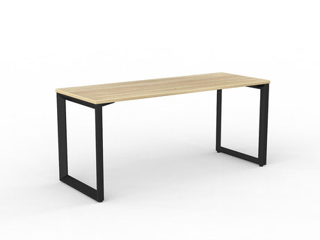 OL Anvil Straight Desk – Oak Top with White Frame