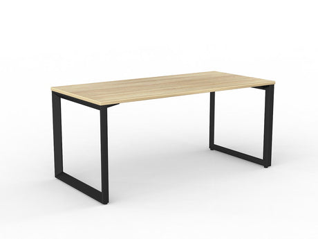 OL Anvil Straight Desk – Oak Top with White Frame