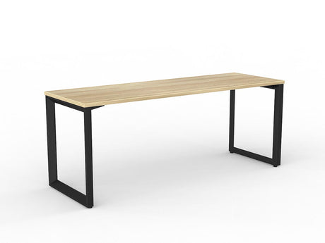 OL Anvil Straight Desk – Oak Top with White Frame