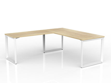 OL Anvil Melamine Top Metal Frame Office Desk with Return