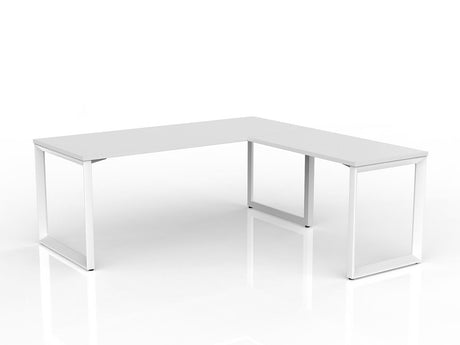 OL Anvil Melamine Top Metal Frame Office Desk with Return