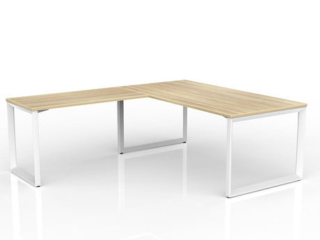 OL Anvil Melamine Top Metal Frame Office Desk with Return