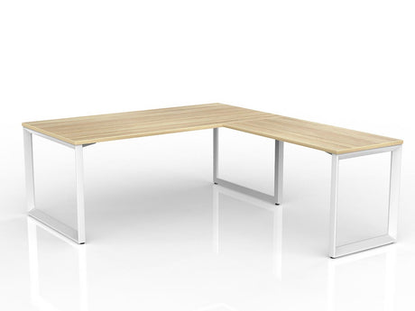 OL Anvil Melamine Top Metal Frame Office Desk with Return