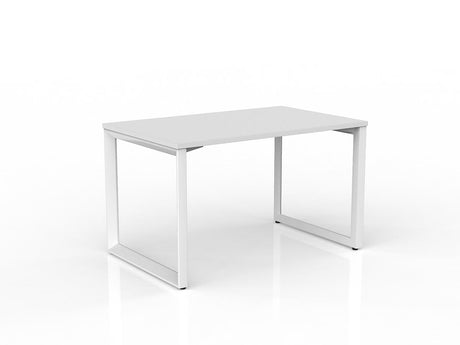 OL Anvil Straight Desk – Oak Top with White Frame