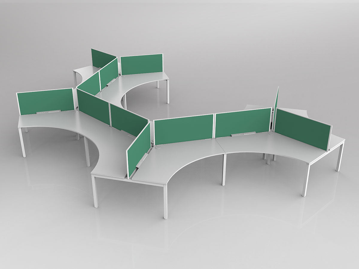 OL Axis 12 User 120° Workstation with Screen - Breathe Fabric