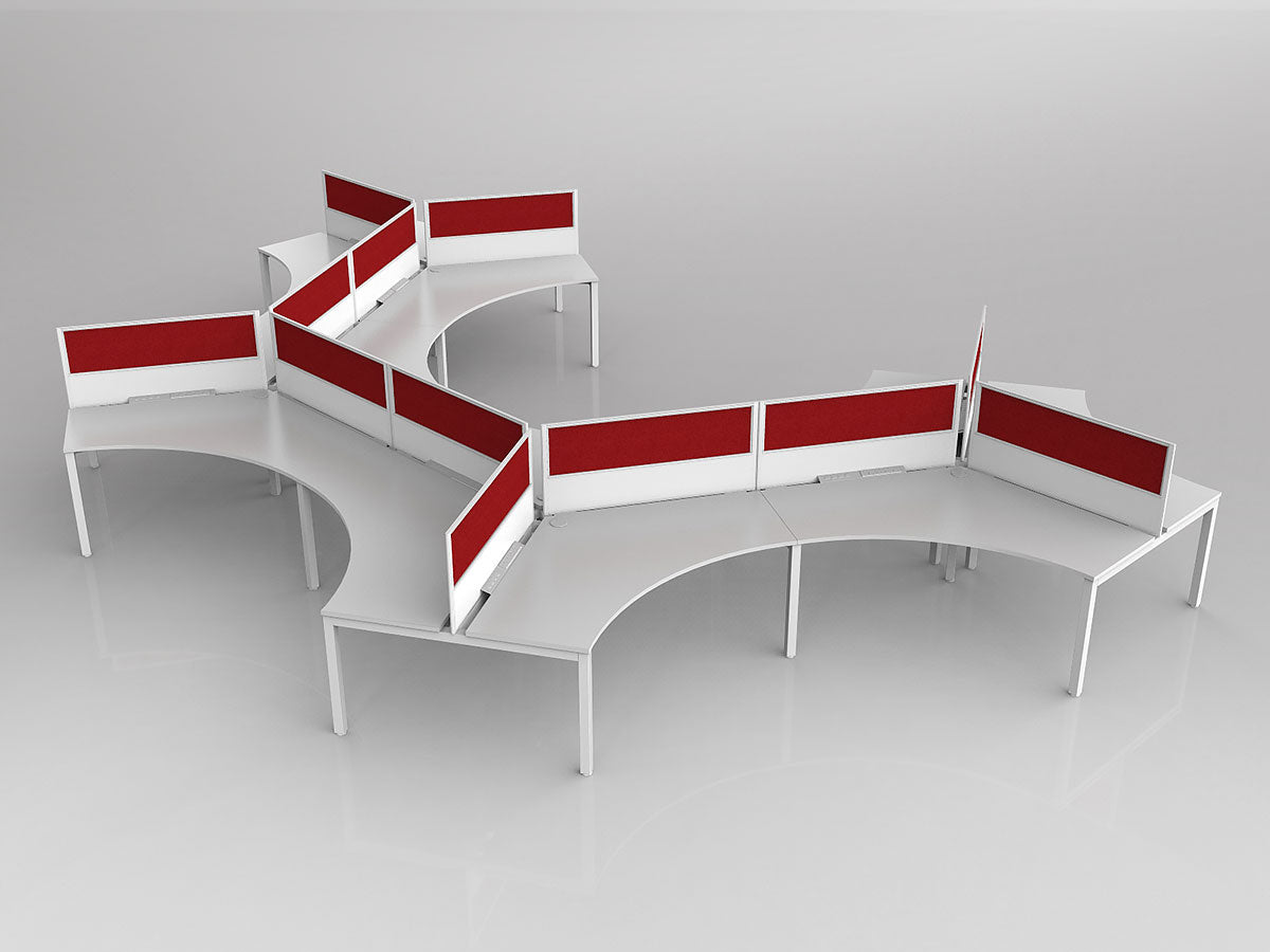 OL Axis 12 User 120° Workstation with Screen - Breathe Fabric