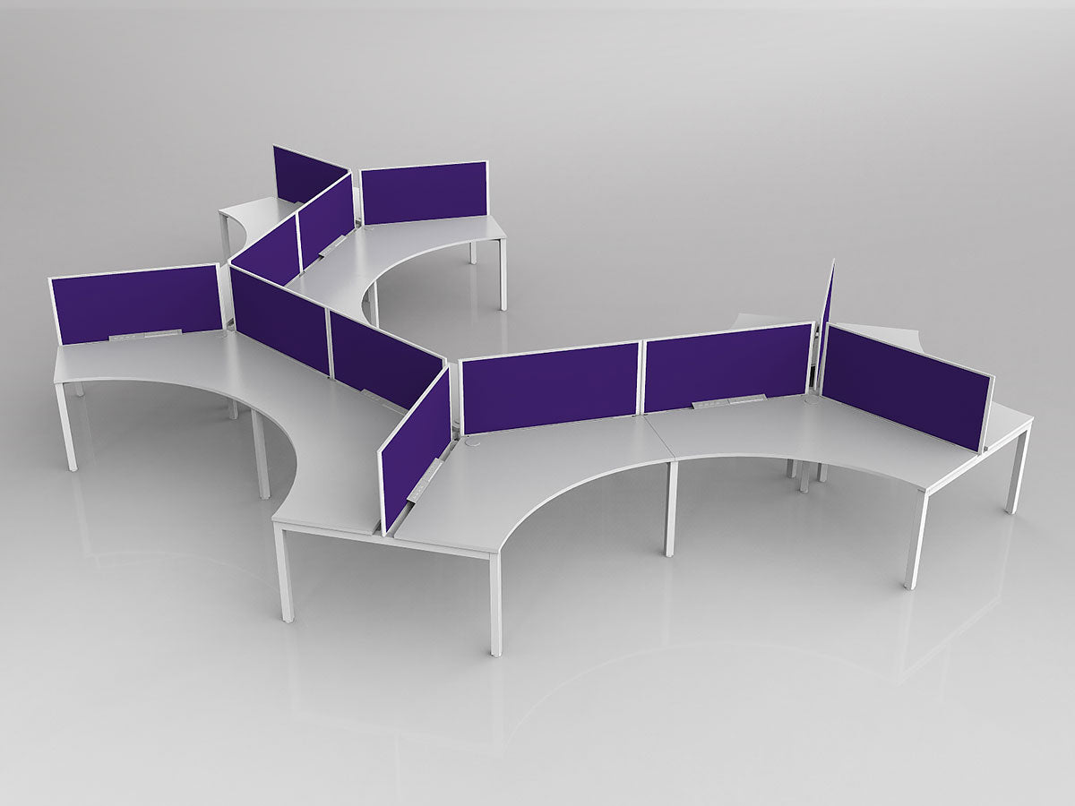 OL Axis 12 User 120° Workstation with Screen - Breathe Fabric