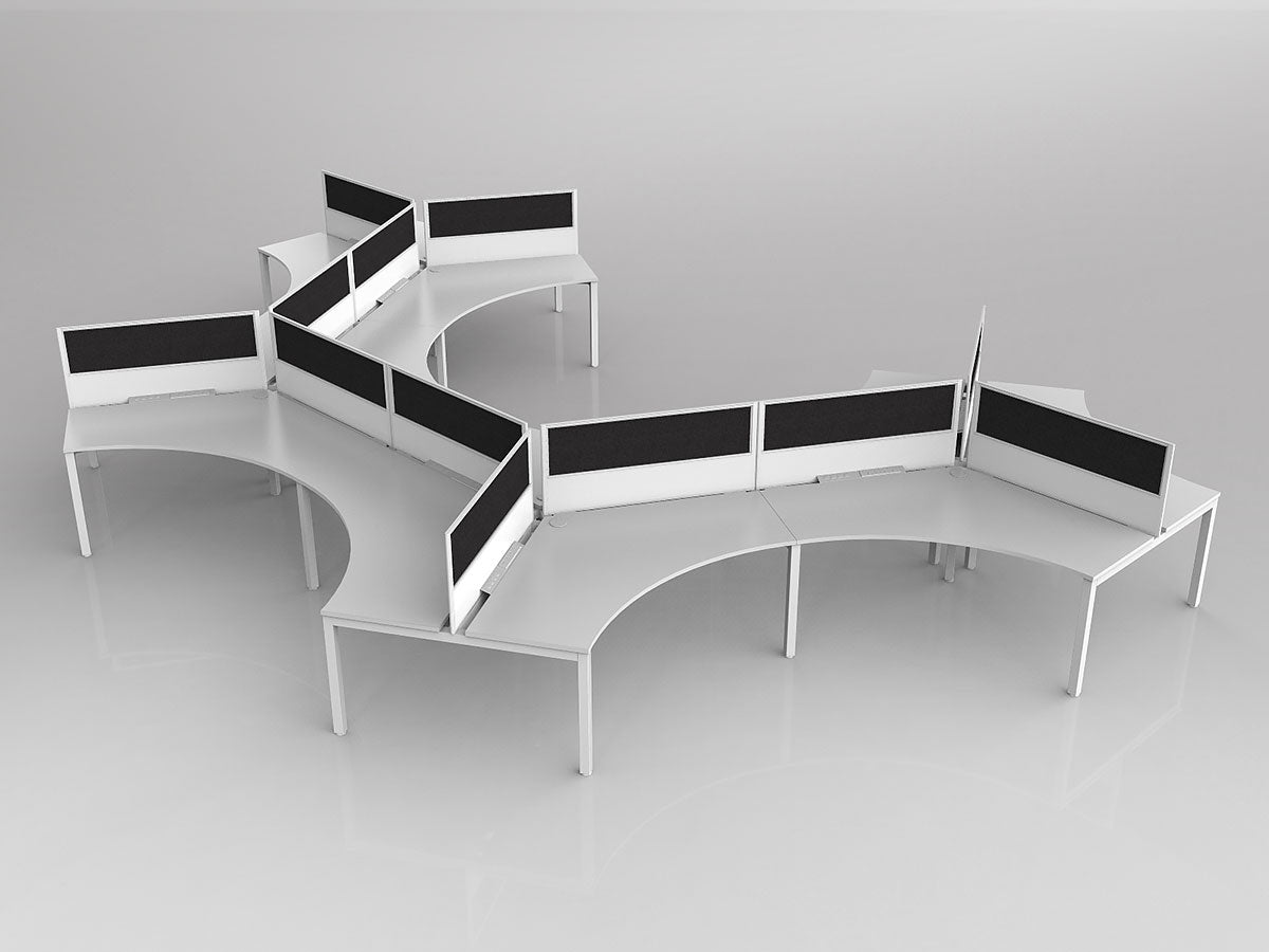 OL Axis 12 User 120° Workstation with Screen - Breathe Fabric