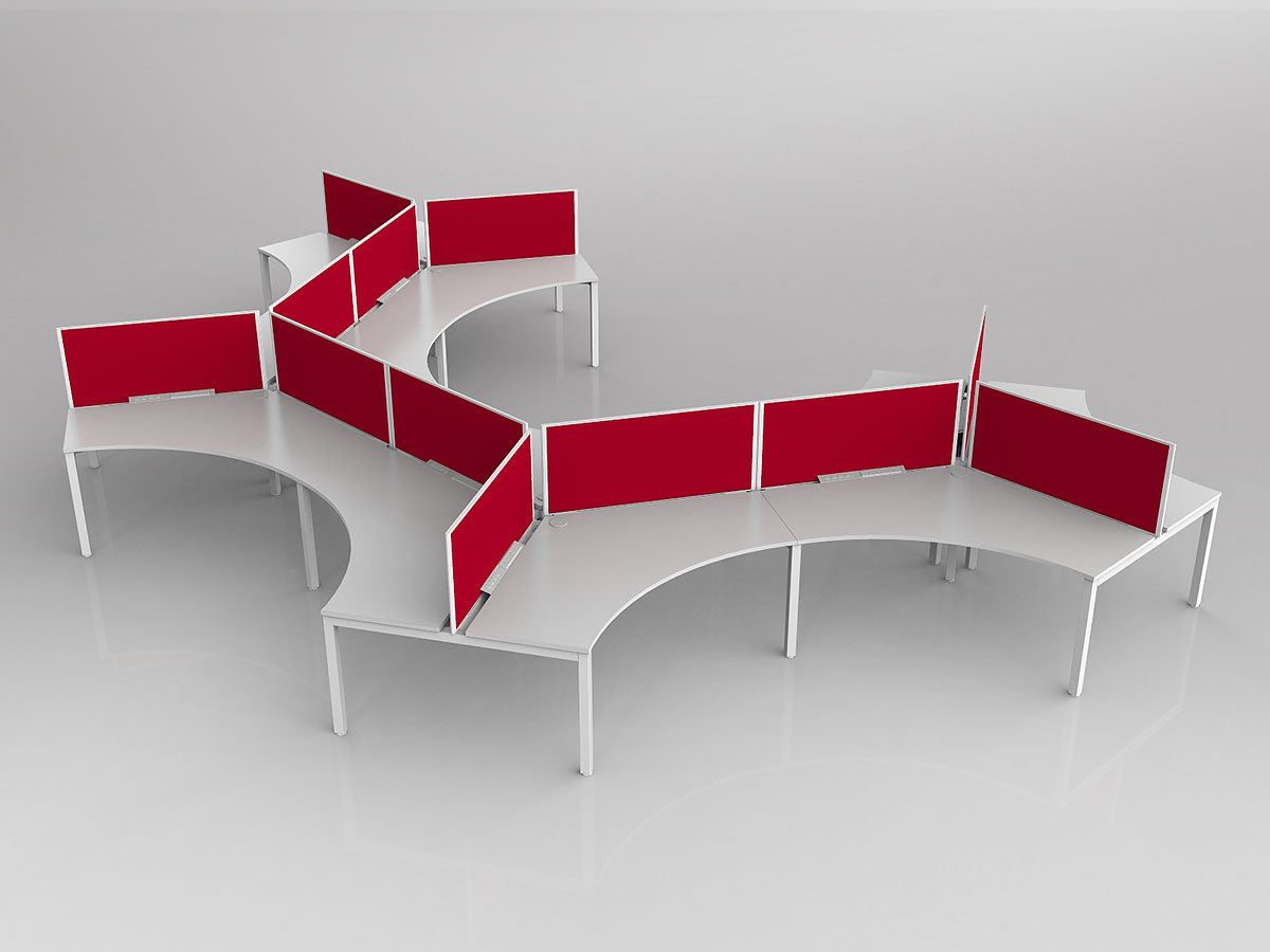 OL Axis 12 User 120° Workstation with Screen - Breathe Fabric