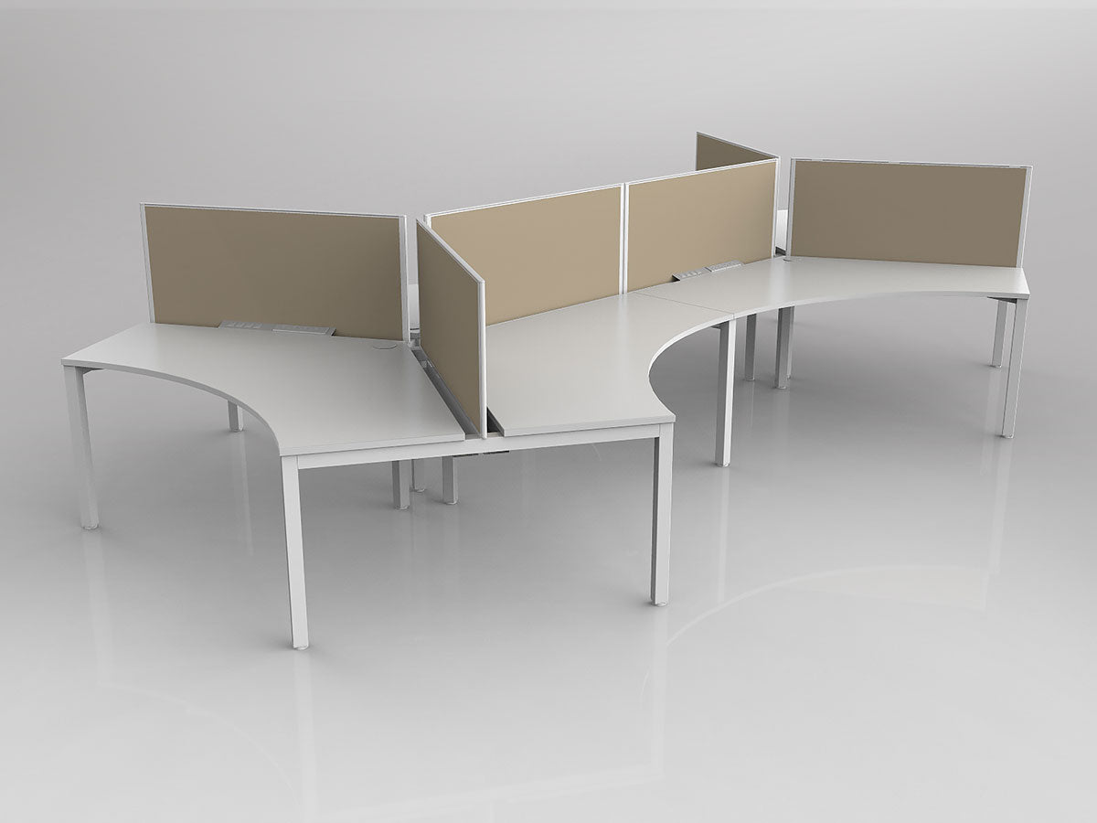 OL Axis 6 User 120° Workstation with Screen - Breathe Fabric