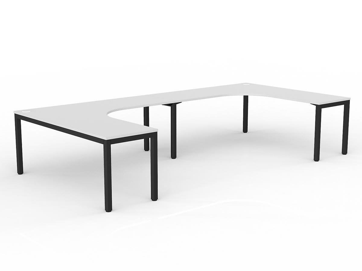 OL Axis 2-User 90° Workspace – White Top with Black Base