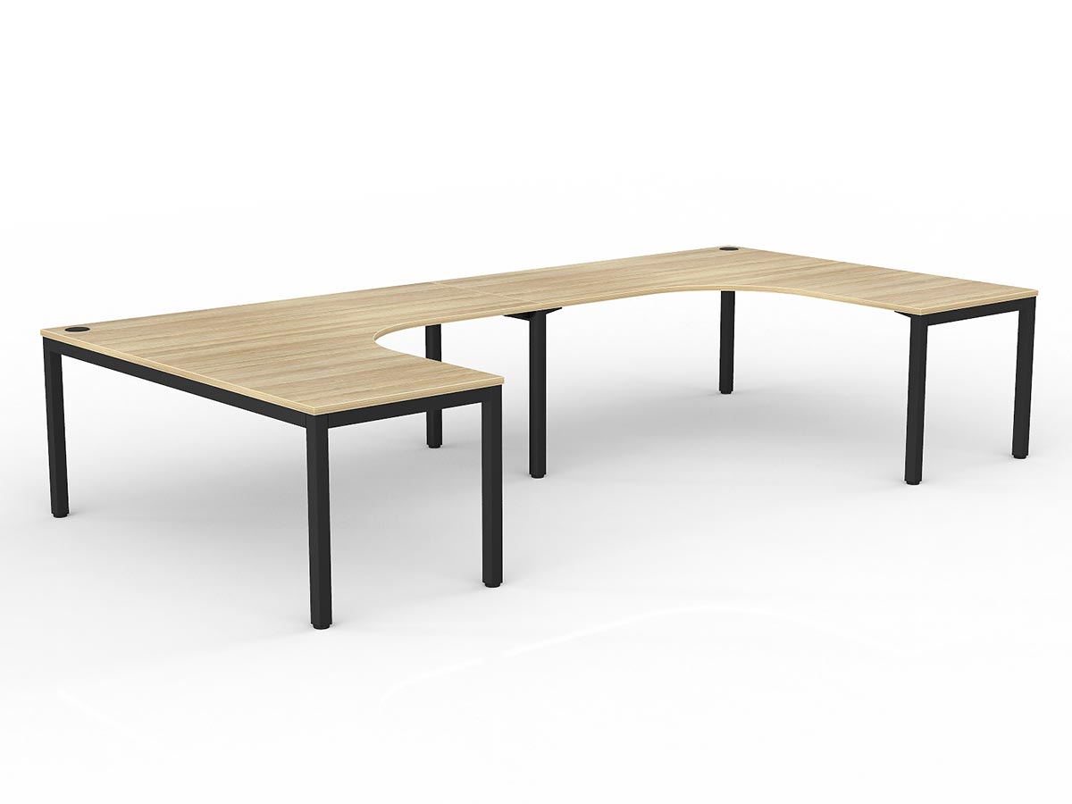 OL Axis 2-User 90° Workspace – 750mm Wide Oak Top