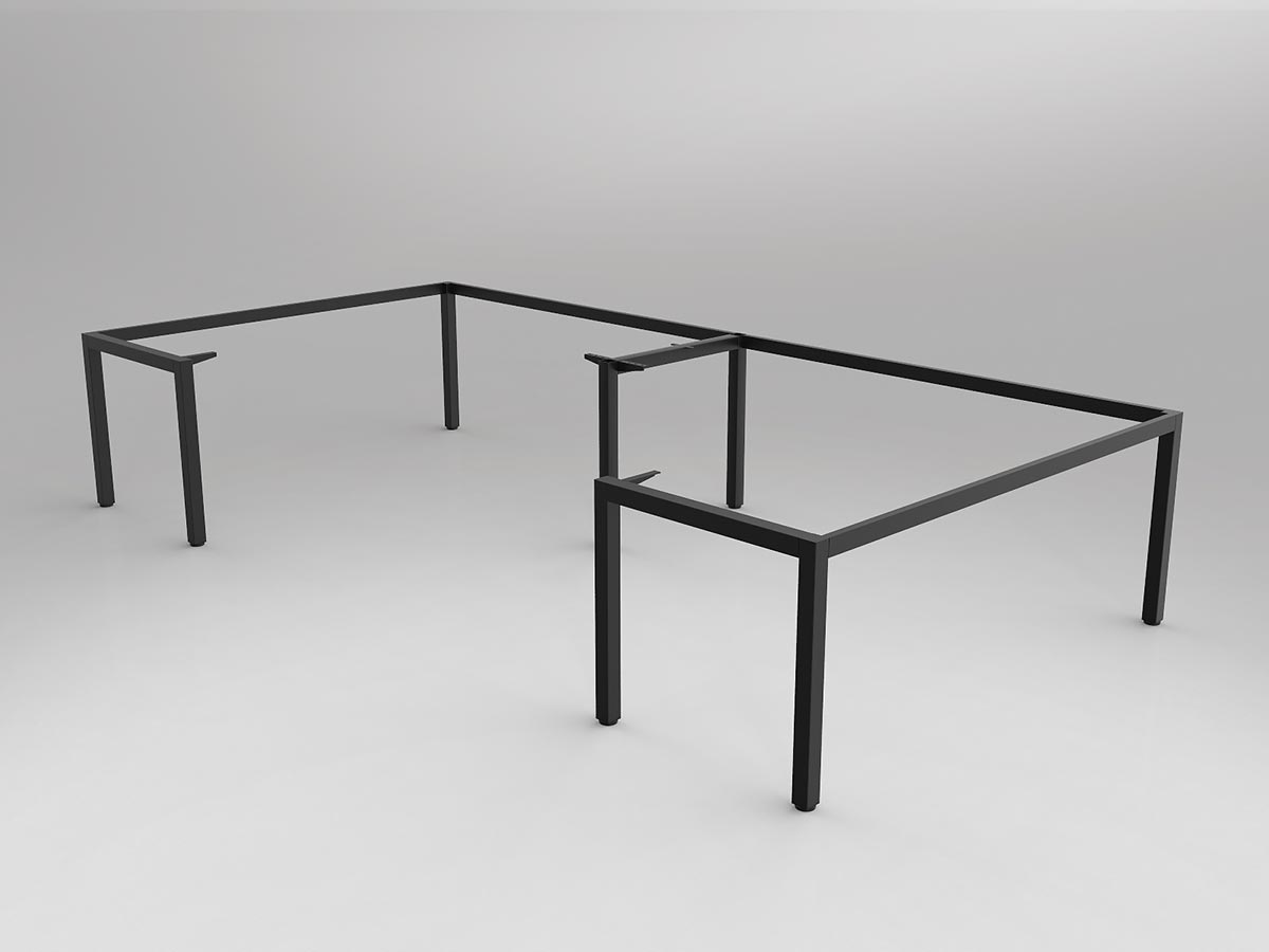 OL Axis Black 90° Corner 2-User Workspace Frame