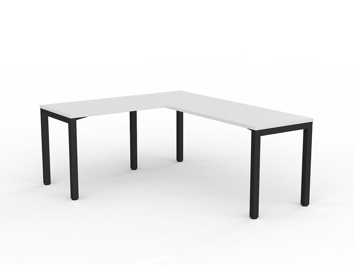 OL Axis Melamine Top Metal Frame Office Desk with Return