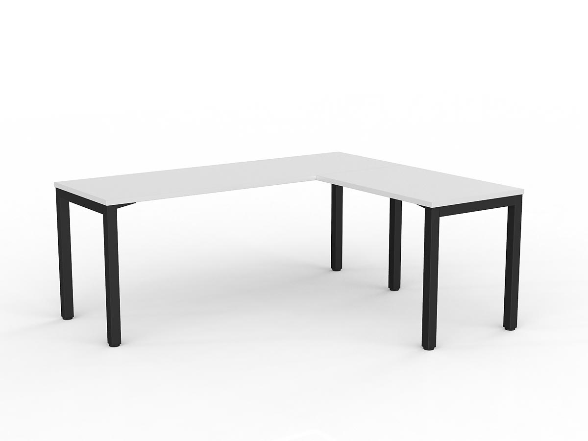 OL Axis Melamine Top Metal Frame Office Desk with Return