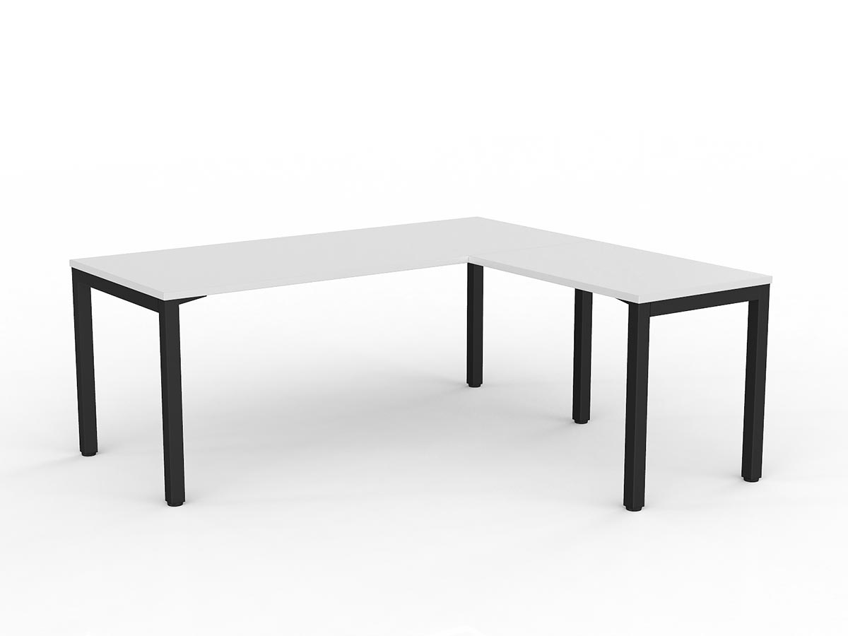 OL Axis Melamine Top Metal Frame Office Desk with Return