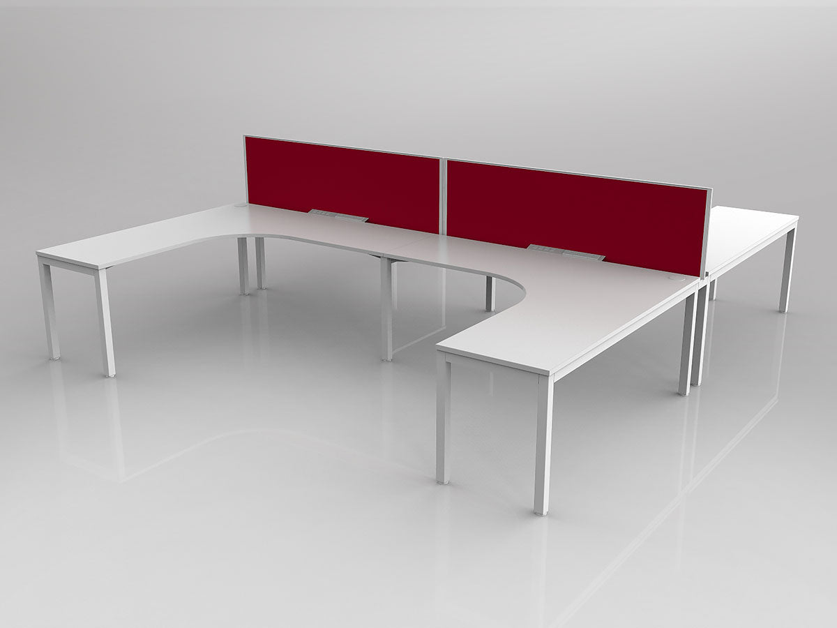 OL Axis 4 User H-Shape 90° Workstation with Screen - Breathe Fabric