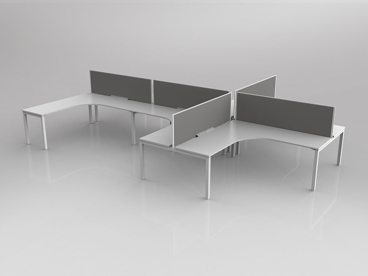 OL Axis 6 User L Shape 90° Workstation with Screen - Splice Fabric