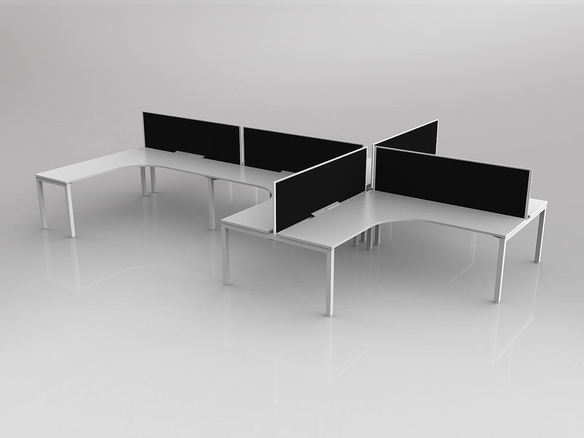 OL Axis 6 User L Shape 90° Workstation with Screen - Splice Fabric