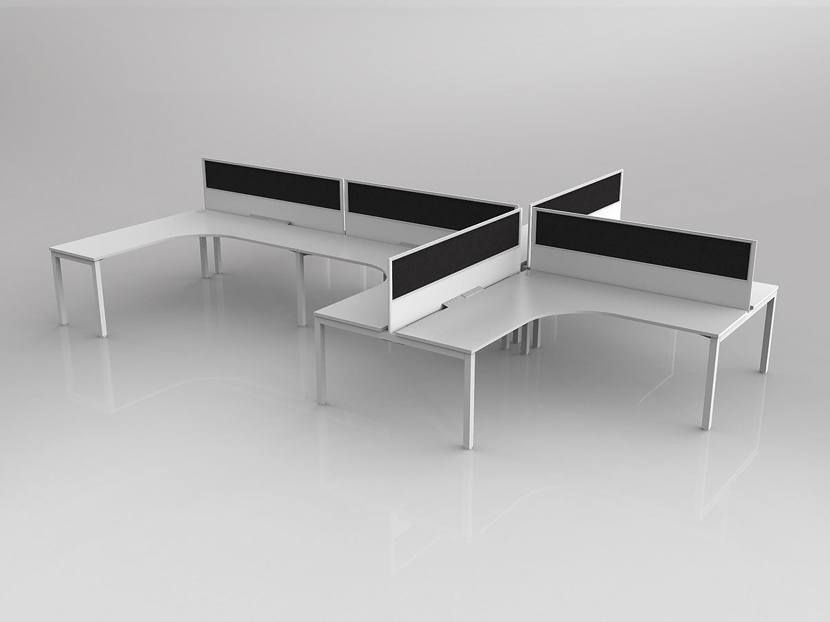 OL Axis 6 User L Shape 90° Workstation with Screen - Breathe Fabric