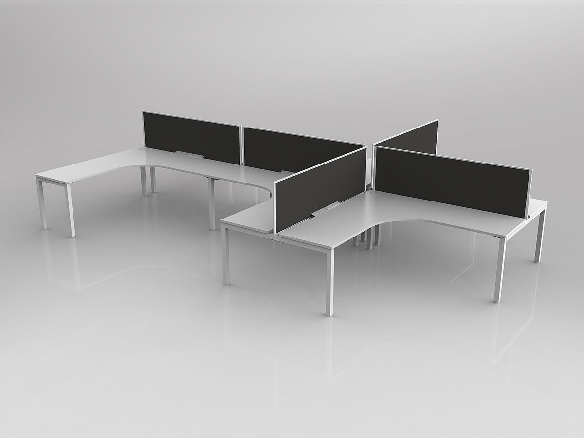 OL Axis 6 User L Shape 90° Workstation with Screen - Breathe Fabric