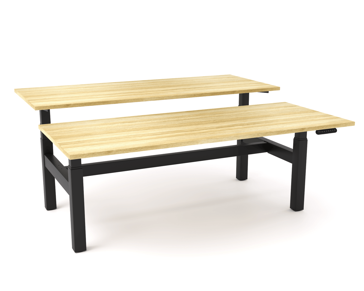 OL AgileMotion Electric Height Adjustable 2 User Desk - Oak Top