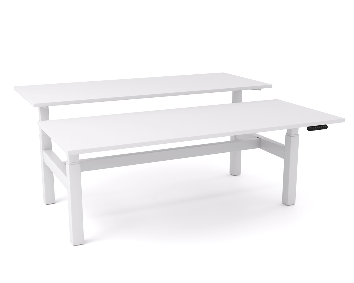 OL AgileMotion Electric Height Adjustable 2 User Desk - White Top