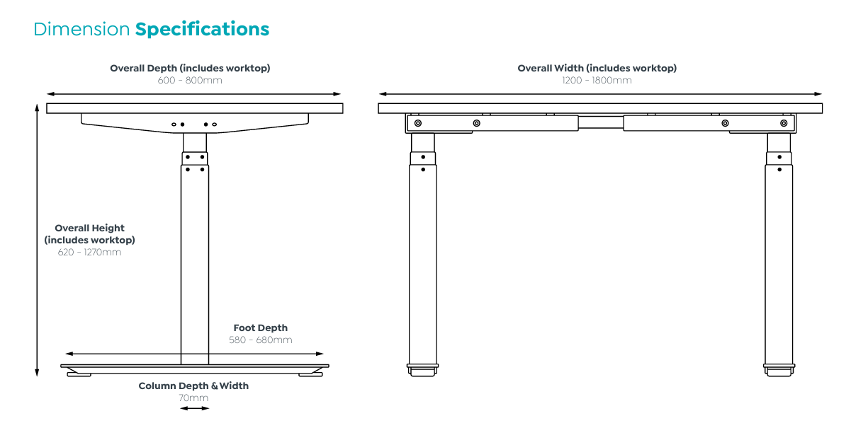 OL AgileMotion Electric Height Adjustable 2 User Desk - Oak Top