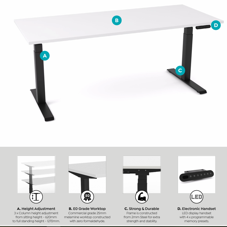 OL AgileMotion Electric Height Adjustable 2 User Desk - Oak Top