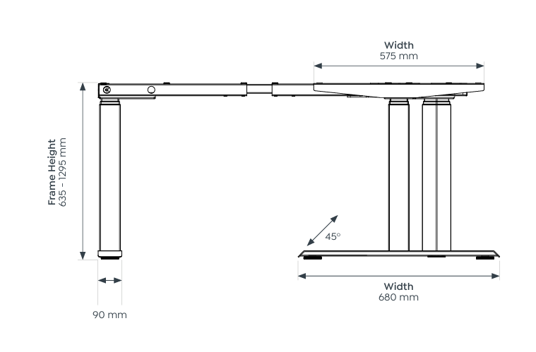 OL AgileMotion+ Electric Height Adjustable 120° Corner Desk