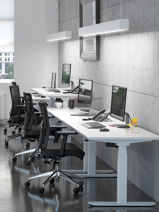 OL Agile Motion+ Electric Height Adjustable Desk – White Top with White Frame