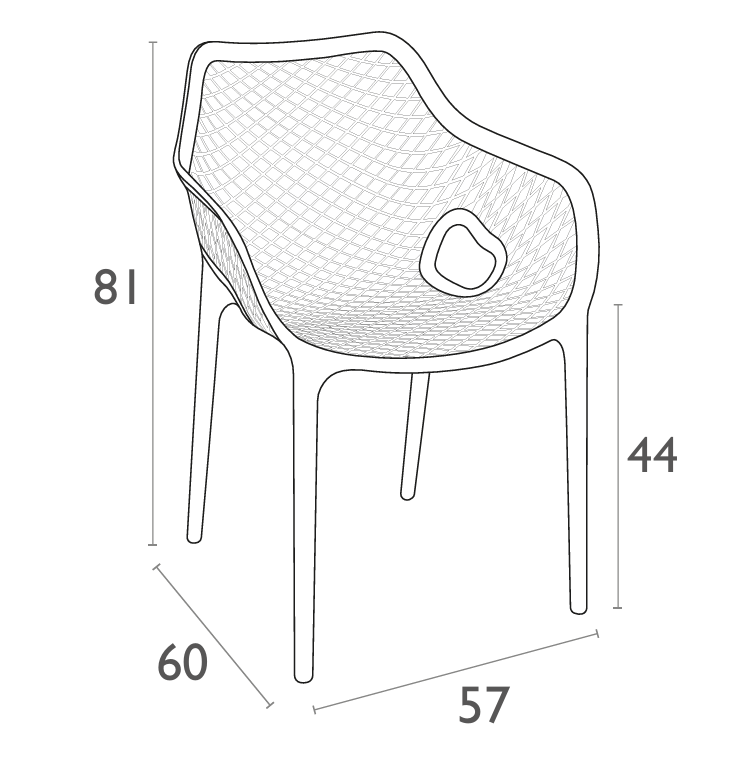 FL Air XL Hospitality Outdoor Stackable Armchair