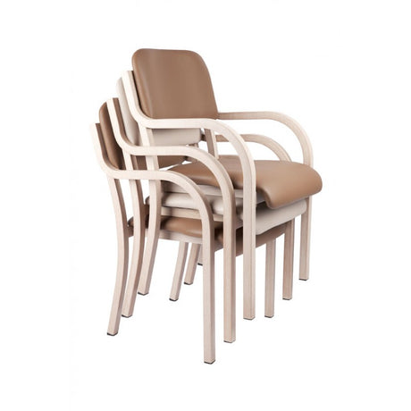 MA Woodtech Fabric or Vinyl Upholstered Stackable Visitor Chair