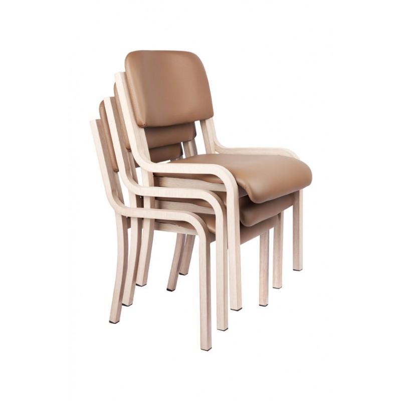 MA Aliwood Aluminium Framed Stackable Side Chair