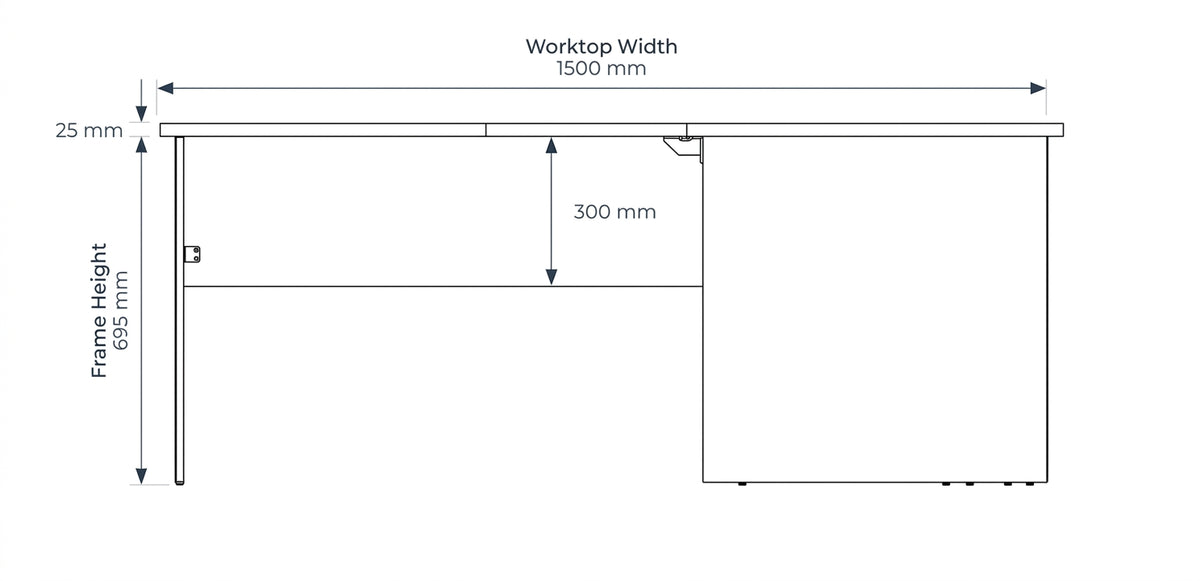 OL AltoSystem Straightline Desk – Oak