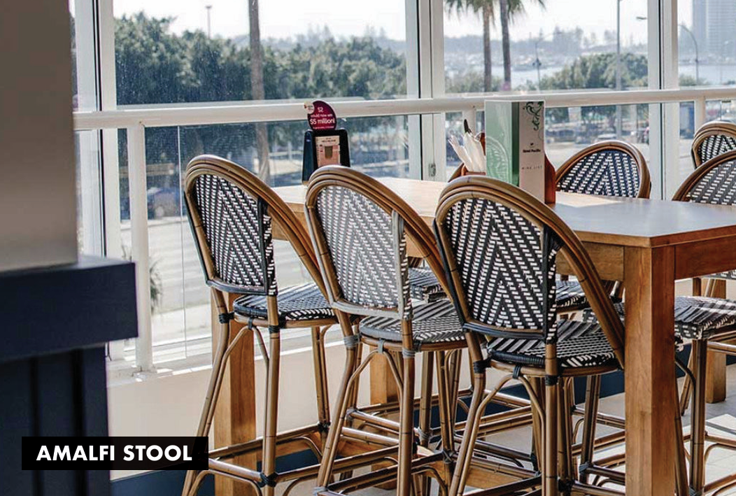 EZ Amalfi Synthetic Wicker Aluminium Frame Outdoor Barstool