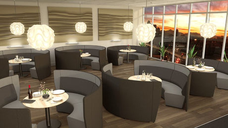 OL Motion Arc 3 Seatings with 1100mm Height Privacy Wall