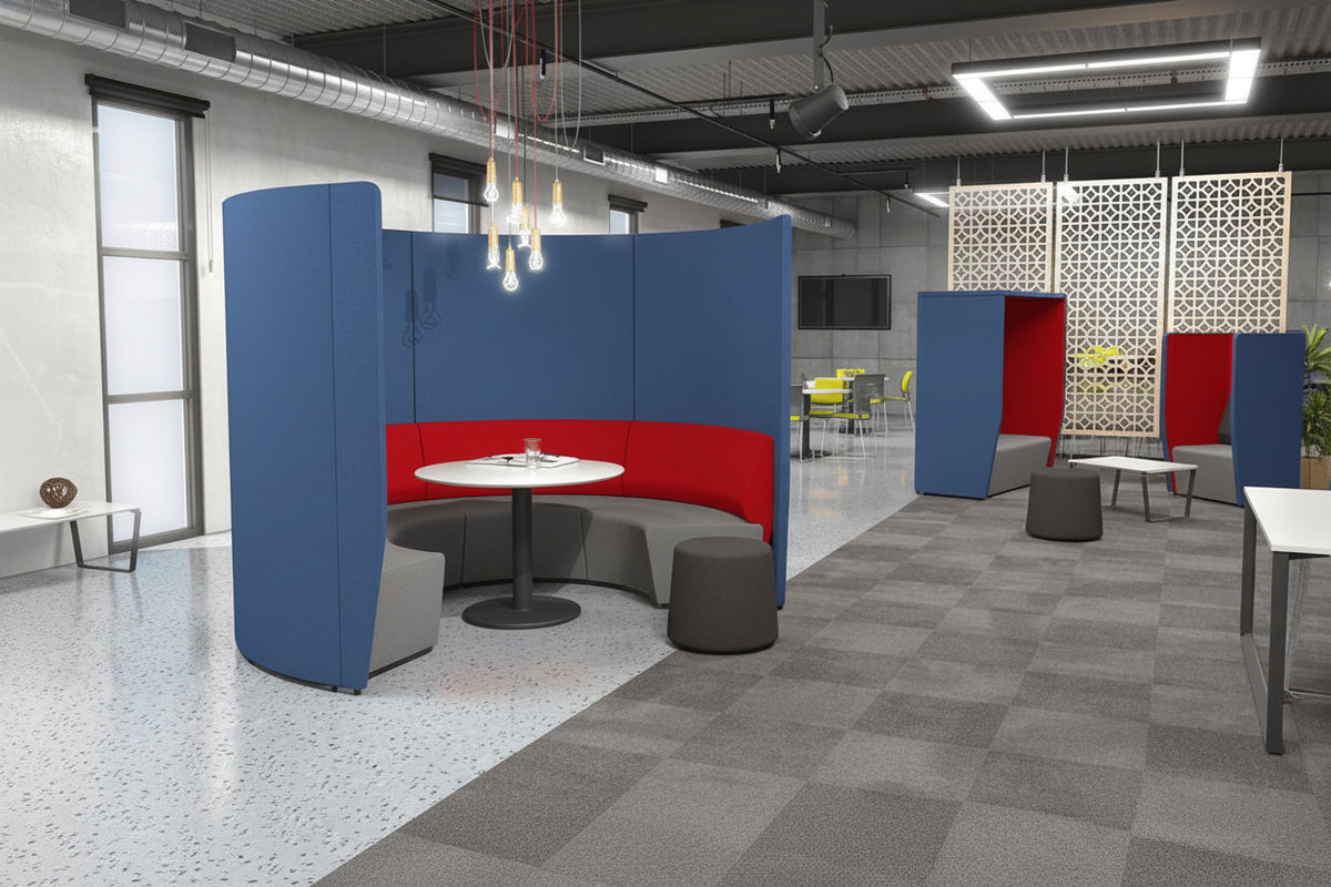 OL Motion Arc 5 Seater Reception Area Lounge with 2 Meter Privacy Wall
