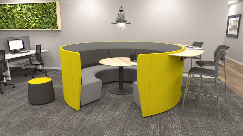 OL Motion Arc 5 Seatings with 1100mm Height Privacy Wall